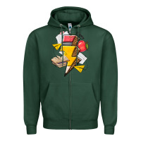 Sports Green teacher lightning bolt Zipper Hoodie - texasbilliewilder