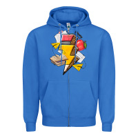 True Royal teacher lightning bolt Zipper Hoodie - texasbilliewilder