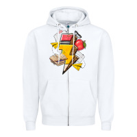 White teacher lightning bolt Zipper Hoodie - texasbilliewilder