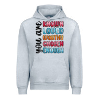 Heather Grey you are known loved worthy chosen enough Urban Hoodie - MaliasSmallBusiness