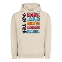 Pigment French Oak you are known loved worthy chosen enough Urban Hoodie - MaliasSmallBusiness