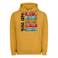 Pigment Peanut Butter you are known loved worthy chosen enough Urban Hoodie - MaliasSmallBusiness