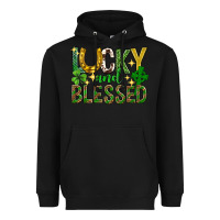 Black Lucky and blessed st. patricks day Heavyweight Hoodie - Neo Western