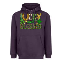 Plum Lucky and blessed st. patricks day Heavyweight Hoodie - Neo Western