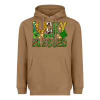 Toasted Coconut Lucky and blessed st. patricks day Heavyweight Hoodie - Neo Western