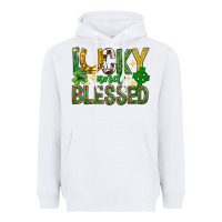 White Lucky and blessed st. patricks day Heavyweight Hoodie - Neo Western