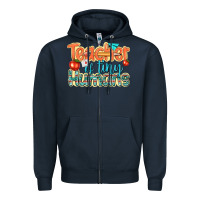 Navy teacher of tiny humans Zipper Hoodie - texasbilliewilder