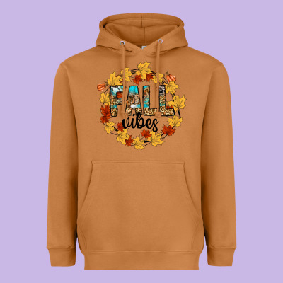 Fall Vibes Heavyweight Hoodie Designed By Cowhidedigitalart