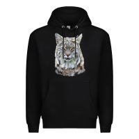Black Bobcat Head Premium Hoodie - LillyAllenDesigns