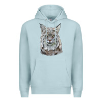 Blue Mist Bobcat Head Premium Hoodie - LillyAllenDesigns