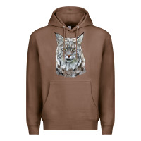 Chestnut Bobcat Head Premium Hoodie - LillyAllenDesigns
