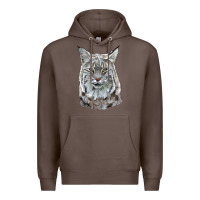 Coffee Bobcat Head Premium Hoodie - LillyAllenDesigns