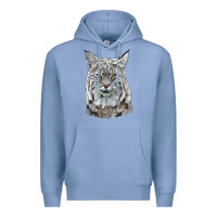 Colony Blue Bobcat Head Premium Hoodie - LillyAllenDesigns