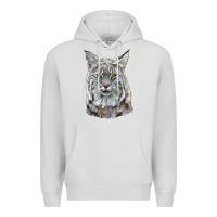 Dove Grey Bobcat Head Premium Hoodie - LillyAllenDesigns