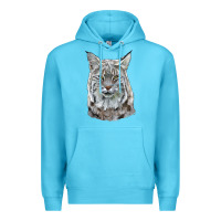 Ocean Blue Bobcat Head Premium Hoodie - LillyAllenDesigns