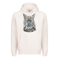 Pale Pink Bobcat Head Premium Hoodie - LillyAllenDesigns