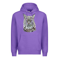Purple Bobcat Head Premium Hoodie - LillyAllenDesigns