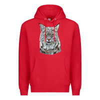 Red Bobcat Head Premium Hoodie - LillyAllenDesigns
