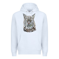 White Bobcat Head Premium Hoodie - LillyAllenDesigns