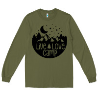 Army Green Live Love Camp Long Sleeve Tee - Unal Design