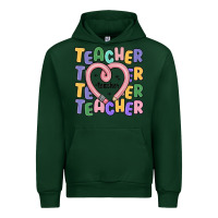 Forest Green teacher and pencil heart Urban Hoodie - MaliasSmallBusiness