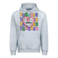 Heather Grey teacher and pencil heart Urban Hoodie - MaliasSmallBusiness