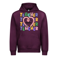 Mauve Wine teacher and pencil heart Urban Hoodie - MaliasSmallBusiness