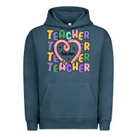 Pigment Midnight Navy teacher and pencil heart Urban Hoodie - MaliasSmallBusiness