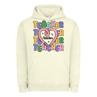 Pigment Pistachio teacher and pencil heart Urban Hoodie - MaliasSmallBusiness