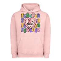 Pigment Salmon teacher and pencil heart Urban Hoodie - MaliasSmallBusiness