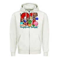 Oatmeal Heather ot occupational therapist Zipper Hoodie - Zillion Design Studio