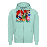 Seafoam ot occupational therapist Zipper Hoodie - Zillion Design Studio