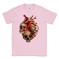 Bubblegum Pink Heart Skulls Classic Tee - RanaPortraitStore