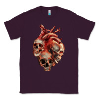 Plum Heart Skulls Classic Tee - RanaPortraitStore