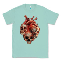 Seafoam Heart Skulls Classic Tee - RanaPortraitStore