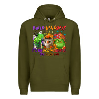 Army Green Hallothanksmas Premium Hoodie - NancyCooperArtShop