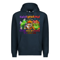 Navy Hallothanksmas Premium Hoodie - NancyCooperArtShop
