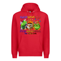 Red Hallothanksmas Premium Hoodie - NancyCooperArtShop