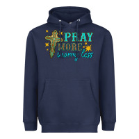 Navy pray more worry less Heavyweight Hoodie - HRA Design Shop
