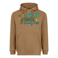 Toasted Coconut pray more worry less Heavyweight Hoodie - HRA Design Shop