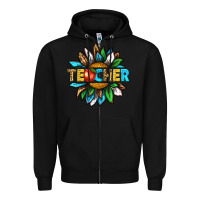 Black teacher sunflower tbw Zipper Hoodie - texasbilliewilder