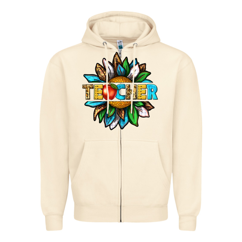 Teacher Sunflower Tbw Zipper Hoodie by texasbilliewilder | Teevron