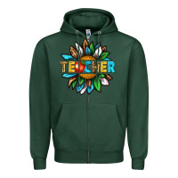 Sports Green teacher sunflower tbw Zipper Hoodie - texasbilliewilder