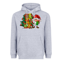 Heather Grey ho ho ho santa gnomes Heavyweight Hoodie - FaDigitalArtStudio