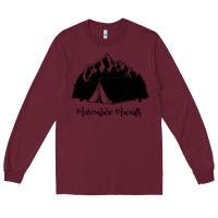 Burgundy Adventure Camping Long Sleeve Tee - Unal Design