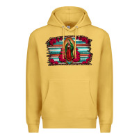 Antique Gold lady of guadalupe serape and roses Premium Hoodie - Jasminsmagicworld