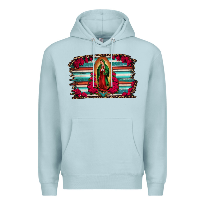 Lady Of Guadalupe Serape And Roses Premium Hoodie by Jasminsmagicworld | Teevron