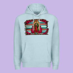 Lady Of Guadalupe Serape And Roses Premium Hoodie Designed By Jasminsmagicworld