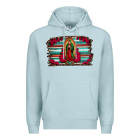Blue Mist lady of guadalupe serape and roses Premium Hoodie - Jasminsmagicworld