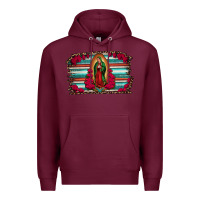 Burgundy lady of guadalupe serape and roses Premium Hoodie - Jasminsmagicworld